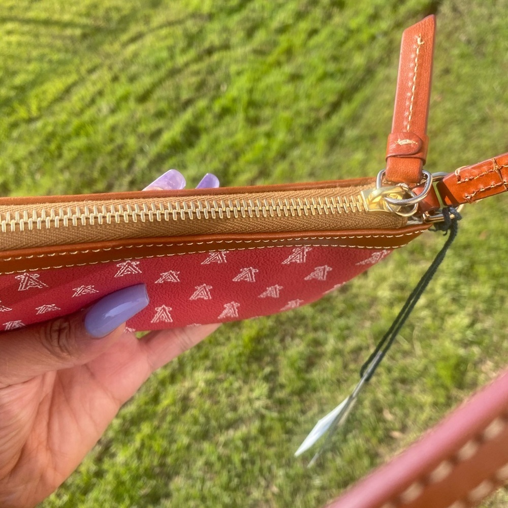 Dooney & Bourke Red Clutch with Leather Trim - Picture 10 of 15